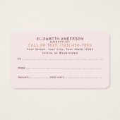 Roze Retro Typografie Haarstylist Gift Kaart (Achterkant)