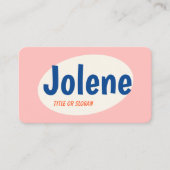 Roze Retro Typografie Visitekaartje (Voorkant)