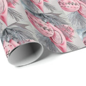 Roze retro Vintage kerstbulten Cadeaupapier (Rol Hoek)
