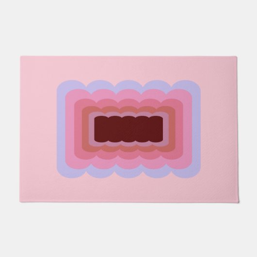 Roze Retro Wavy Abstract Deurmat (Voorkant)