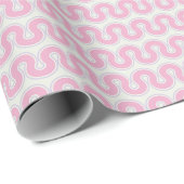 Roze Retro Wavy Cadeaupapier (Rol Hoek)