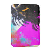 Roze retrokleurige Summertime Beach-palmbomen Badmat (Voorkant Verticaal)