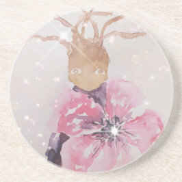 Roze reuzenbloem zandsteen onderzetter