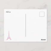 Roze Rhinestones Eiffeltoren Briefkaart (Achterkant)