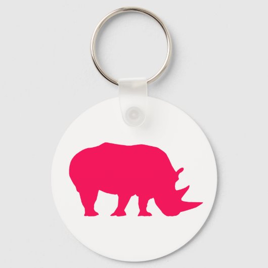 Roze Rhino Sleutelhanger (Voorkant)