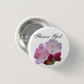 roze rhododendron bloemen bruiloft ronde button 3,2 cm (Voorkant /achterkant)
