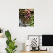 Roze Rhododendron Bloesems Waterreflectie Poster (Thuiskantoor)