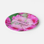 Roze Rhododendron Flowers 80th Birthday Papieren Bordje (Gekanteld)