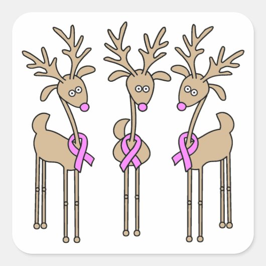 Roze ribbenrendierziekte - Borstkanker Vierkante Sticker (Voorkant)