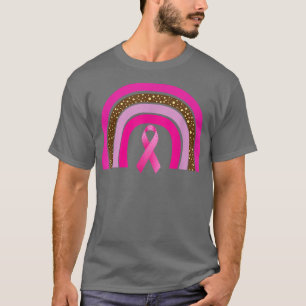 Roze Ribbon Boho Rainbow Borst Cancer Bewustheid M T-shirt