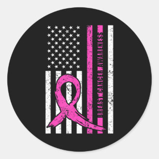 Roze Ribbon Breast Cancer Bewustheidsmaand Ronde Sticker