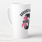 Roze ribbon Breast Cancer Overleving Latte Mok (Linkerhoek)