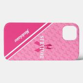 Roze ribbon Custom Breast Cancer Survivor Case-Mate iPhone Case (Achterkant (horizontaal))