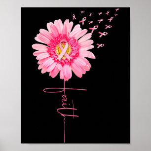 Roze Ribbon Daisy Faith - Borstkanker Bewustheid Poster