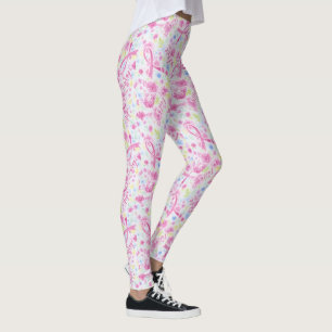 Roze Ribbon Faith Hope Courage Love Breast Cancer Leggings