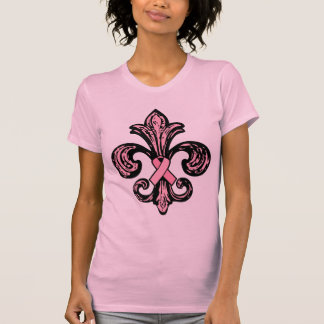 Roze Ribbon Fleur de lis T-shirt