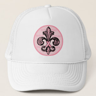 Roze Ribbon Fleur de lis Trucker Pet