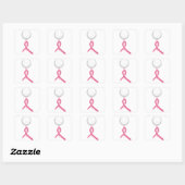 Roze Ribbon Golf Vierkante Sticker (Vel)