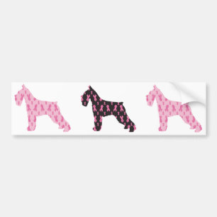 Roze Ribbon Schnauzer Bumpersticker