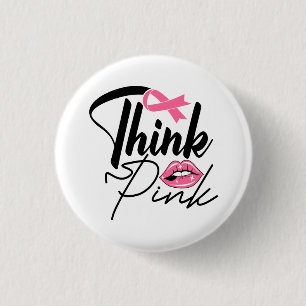 Roze Ribbon Survivor Breast Cancer Fighter Button