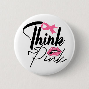 Roze Ribbon Survivor Breast Cancer Fighter Button