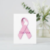 Roze Ribbon Survivor Briefkaart (Staand voorkant)