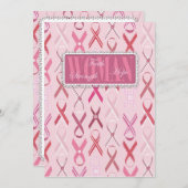 Roze Ribbons Uitnodiging (Voorkant / Achterkant)