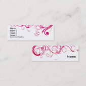 Roze riemen mini visitekaartje (Voorkant / Achterkant)