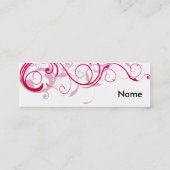 Roze riemen mini visitekaartje (Achterkant)