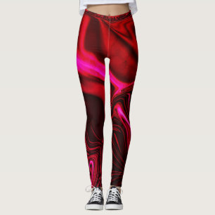 Roze rimpels boven roodroze, licht gekraakt leggings