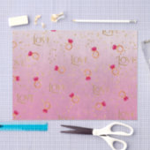 Roze ring & liefde (ontwerp 70 roze reeks) tissuepapier (Craft)