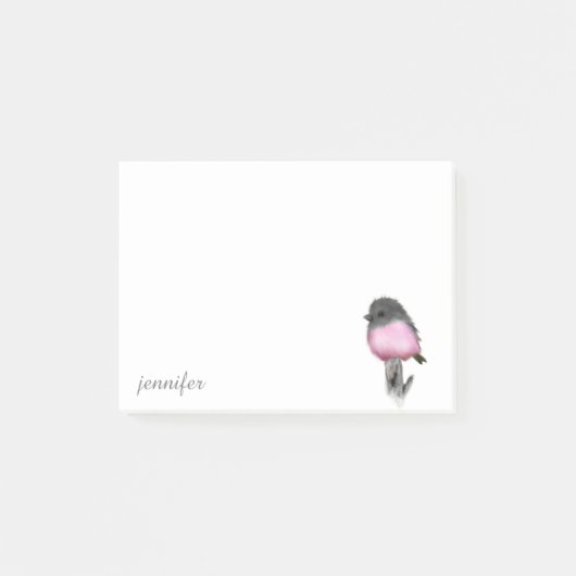 Roze Robin Bird Post-it® Note (Voorkant)