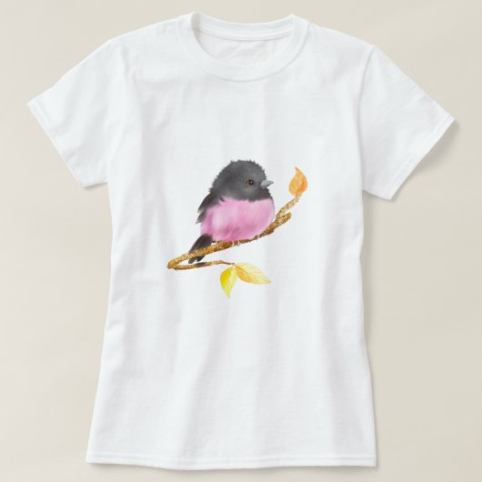 Roze Robin Bird T-Shirt (Design voorkant)