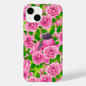 Roze Robin en rozen Case-Mate iPhone Case (Achterkant)