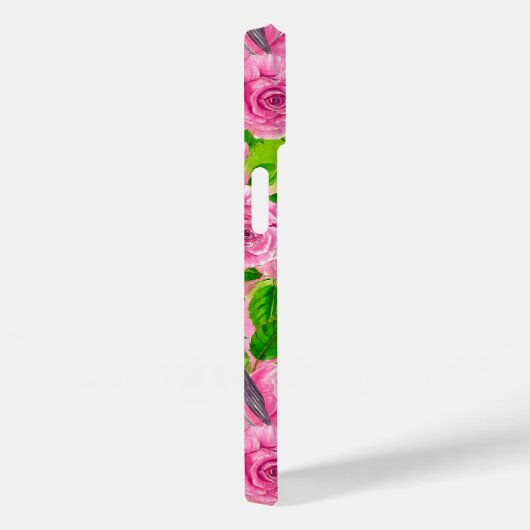 Roze Robin en rozen Case-Mate iPhone Case (Achterkant / Rechts)