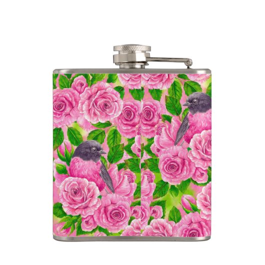 Roze Robin en rozen Heupfles (Achterkant)