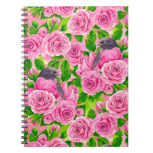 Roze Robin en rozen Notitieboek (Voorkant)