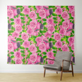 Roze Robin en rozen Wandkleed (In Situ (horizontaal))