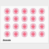 Roze robot Aangepaste kinderen van afgelopen dag Ronde Sticker (Vel)