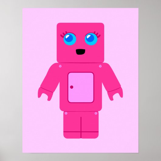 Roze Robot Poster (Voorkant)