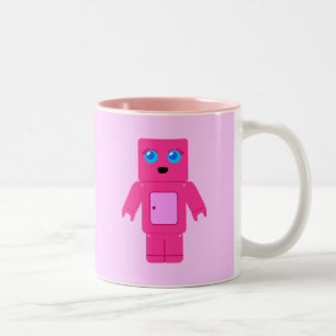 Roze Robot Tweekleurige Koffiemok