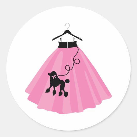 Roze Robuuste rok Ronde Sticker (Voorkant)
