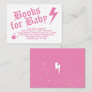 Roze Rock N Roll Baby Shower Boek Verzoek Informatiekaartje