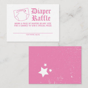 Roze Rock N Roll Baby Shower Luiers Raffle Informatiekaartje