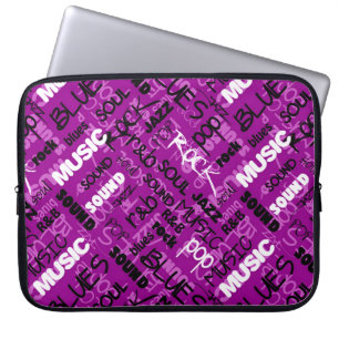 Roze Rock Pop R & B Music-laptophoes Laptop Sleeve