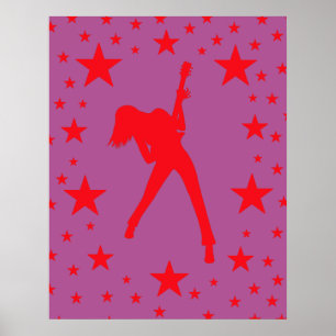 Roze Rock Star-Poster Poster
