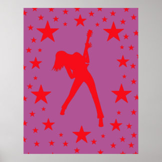 Roze Rock Star-Poster Poster