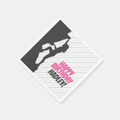 Roze rockbeklimming Birthday | Aangepast rotsclimm Servet (Hoek)