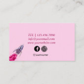 Roze Rocket Modern Visitekaartje (Achterkant)