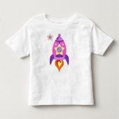 Roze Rocket Ship Kinder Shirts (Voorkant)